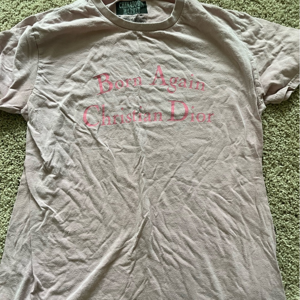 Chinatown Market Born Again Christian Dior Color Changing Graphic Tee Sz Medium
